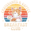 Cat Retro Coffee Breakfast