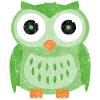 Green Owls Cartoon