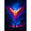 Phoenix Ascension Over Fiery Abyss