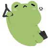 Tired Green Frog Commute