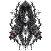 Gothic Rose Frame Portrait