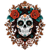 Floral Sugar Skull Embellished illustration