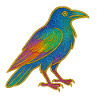 Rabe | Krähe | Regenbogen Vogel Glitzer Patch