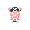 Cochon Pirate Kawaii Équipe