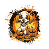 Dog Pumpkin Halloween Motif