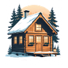Winterliches Holzhäuschen im Schnee