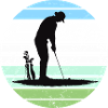 Golf silhouette in pastel circle