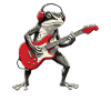 Frosch Gitarre mit Kopfhörer