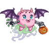 Kawaii Halloween Monster Pixel Art Design