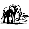 Elefant Silhouette Savanne