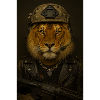 Lion in military look