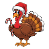 Turkey Dressed as Christmas Man