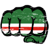 Chechnya flag fist used