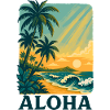Aloha Sunset with Tropical Waves