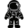 Astronauts silhouette in line