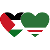 Palestine Chechnya Flag Heart