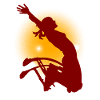 Sun Cheering Silhouette Jump