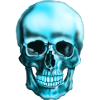 Blauer Schädel Neonprint