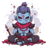 Blue Oni in Mystical Meditation