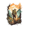 Mountain Trekker at Sunset