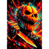 Neon Skull Knife Fury