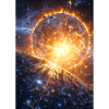 Solar Cataclysm Over Neon Dreadnought