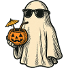 Cool Halloween Ghost with Cocktail