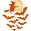 Flying Witch with Bats – Halloween Design