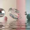 Pastel reflections in an abstract sphere