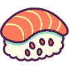 Pop Art Salmon Nigiri on Rice