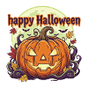 Cartoon pumpkin Halloween motif