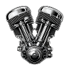Chrome V-Twin Engine Graphic
