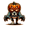 Halloween chien pitbull costume monstre zombie