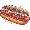 Kreativer dreifarbiger Hotdog