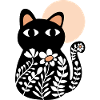 Chat en fleurs