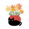 Chat avec vase