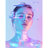 Irisierende Glitch Frau