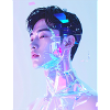 Holographic Neon Portrait