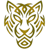 Golden Wolf Glyph Emblem