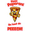 Angry Pepperoni Pizza Cartoon