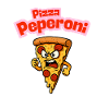 Angry Pepperoni Pizza Caricature