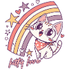 Kitty Love Rainbow Cat Illustration