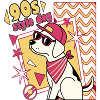 Retro 90s Dog in Sunglasses