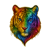 Rainbow Tiger Head