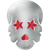 Glitter Skull – Love & Stars, metallic Look