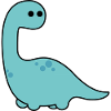 Long Neck Dino Blue Cartoon