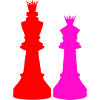 Double Chess Queen Silhouettes