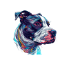 Bunter Hundekopf Illustration