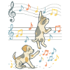 Music Playing Dogs Illustration