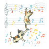 Cat Music Dance of Notes